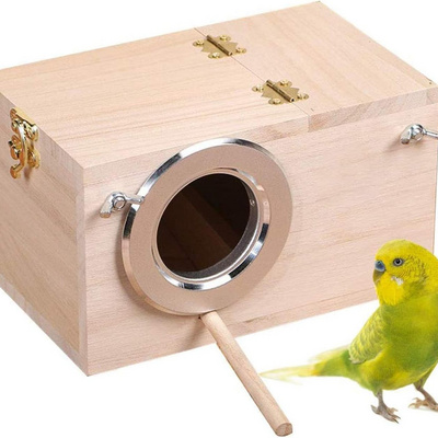 Parakeet Nesting Box Bird Nest Breeding Box Cage Wood House for Finch Lovebirds