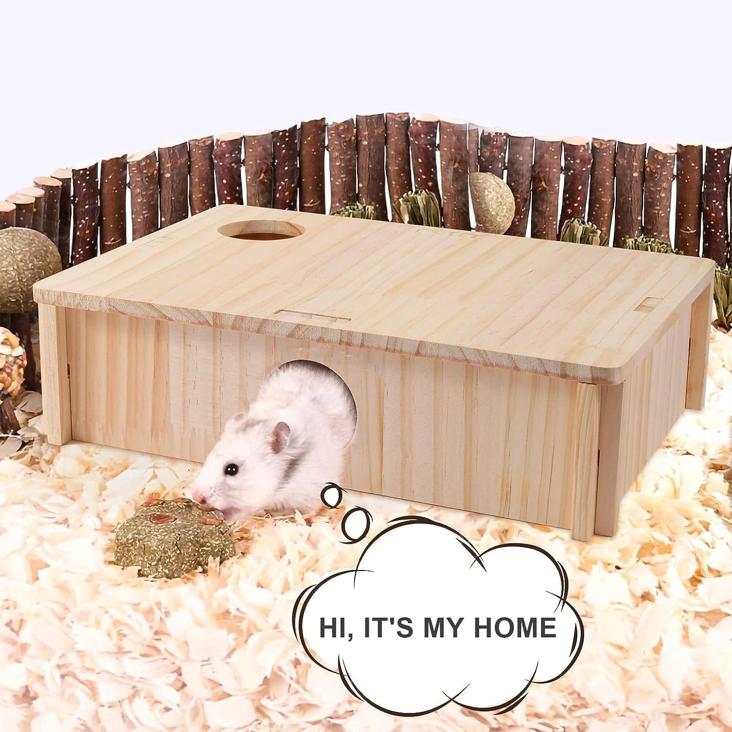 Huts Hides Natural Solid Wood Squirrel Hamster Cages Wooden House With Windows For Chinchilla And Guinea Pig