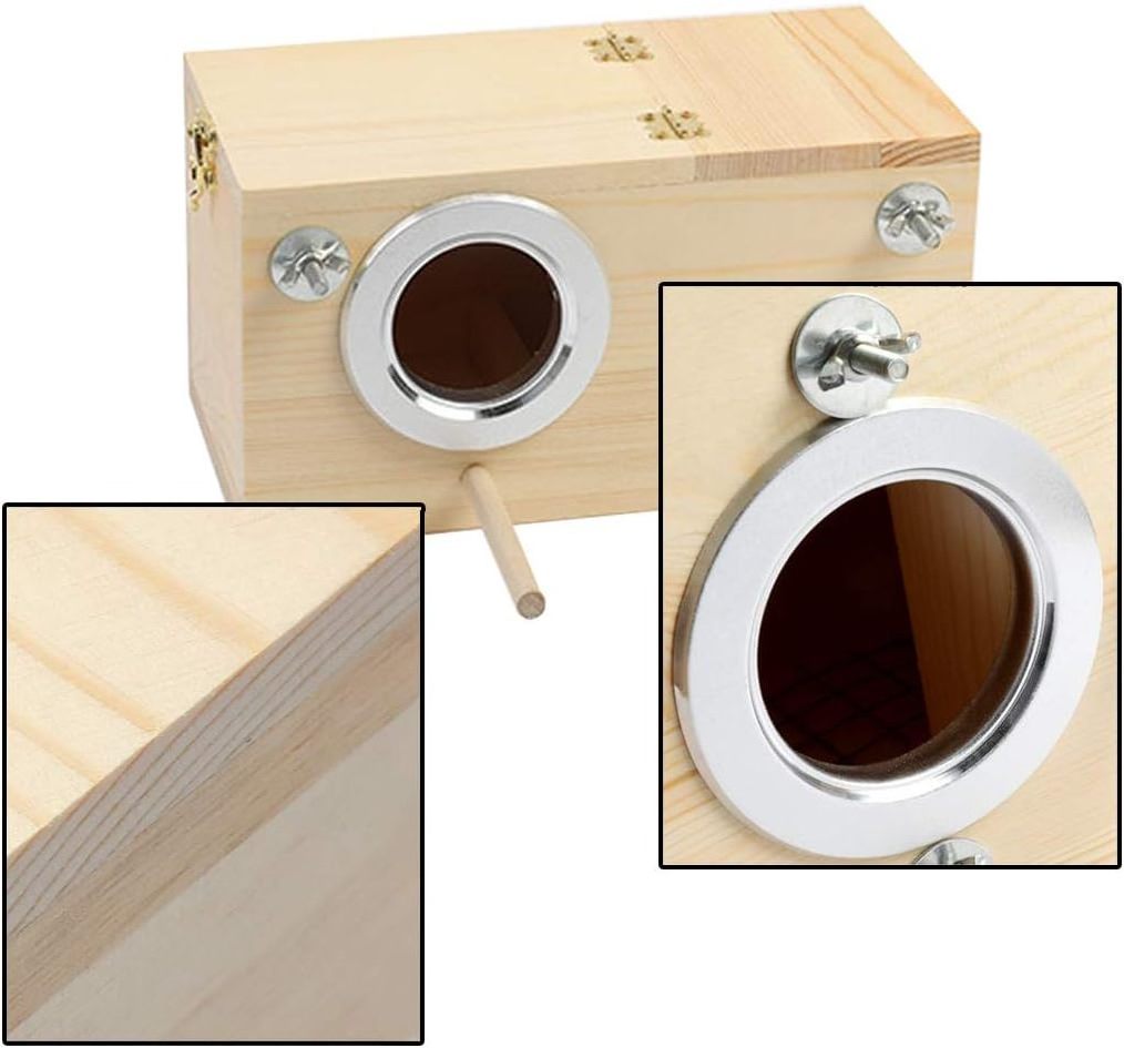 Parakeet Nesting Box Bird Nest Breeding Box Cage Wood House for Finch Lovebirds