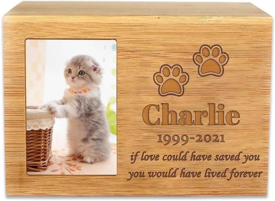 Personalized pet souvenir Cremation Wooden cremation Photo box Pet cremation urn