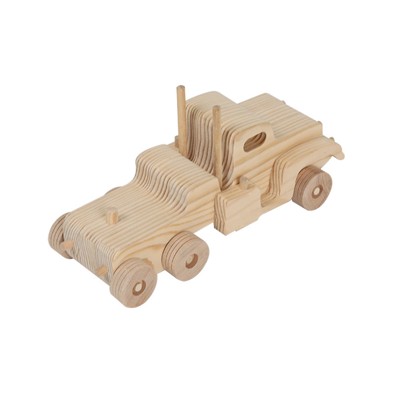 Customized new products toy-wooden model car wholesale wooden vintage model car kits mini wooden baby children toys car