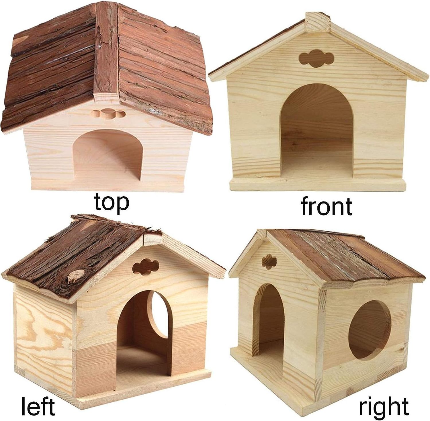 Chinchilla Space Natural House with Window Pets Large Hideout Play Hut for Gerbil Ferret Squirrel Rats Mice Hedgehog