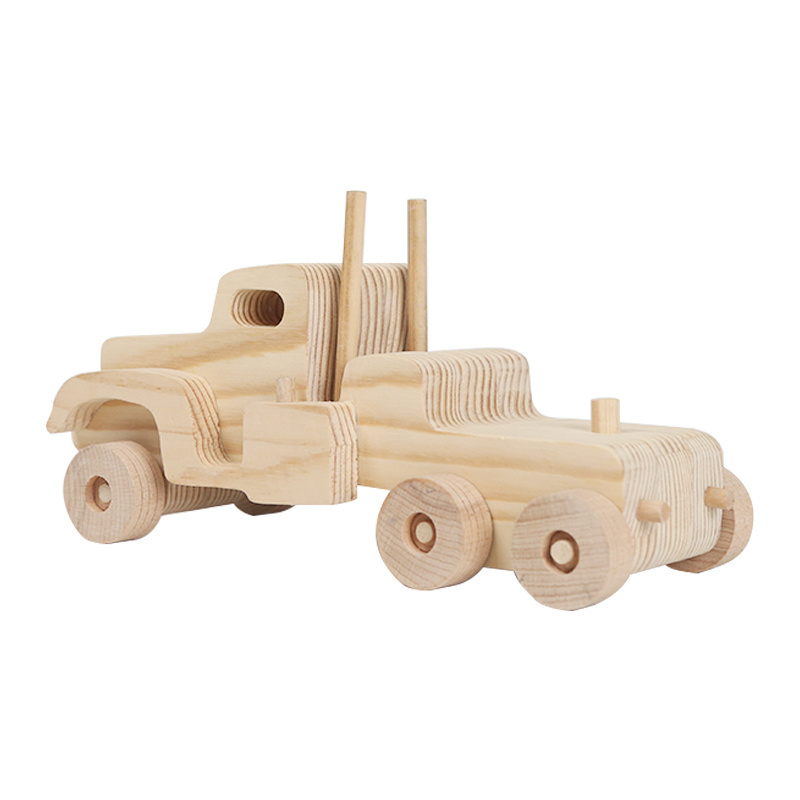 Customized new products toy-wooden model car wholesale wooden vintage model car kits mini wooden baby children toys car