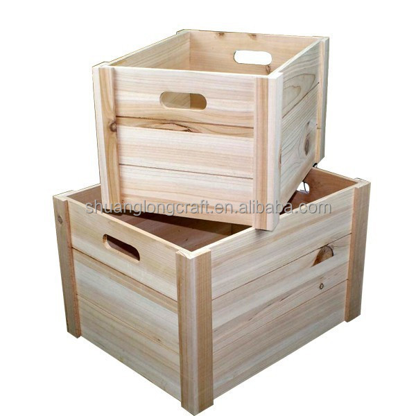 Hot sell paulownia wood crates for shipping bottles, wooden wine crates