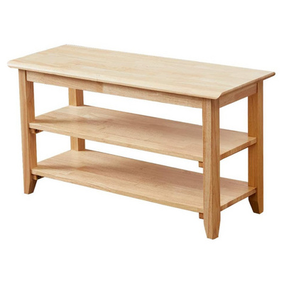 3-Tier Wood Shoe Bench Heavy Duty Shoe Rack Bench Shoe Organizer Shelf