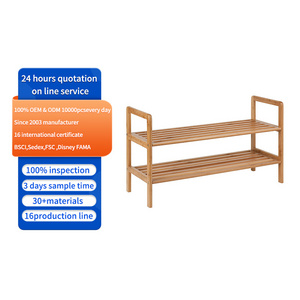 Custom wooden modern minimalist wooden shoe rack multi-layer storage breathable shoe rack