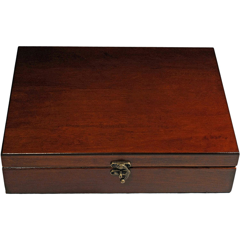 Wooden Treasure Box with Brass Latch (Light Cherry Finish) Jewelry storage box home decor wooden box custom