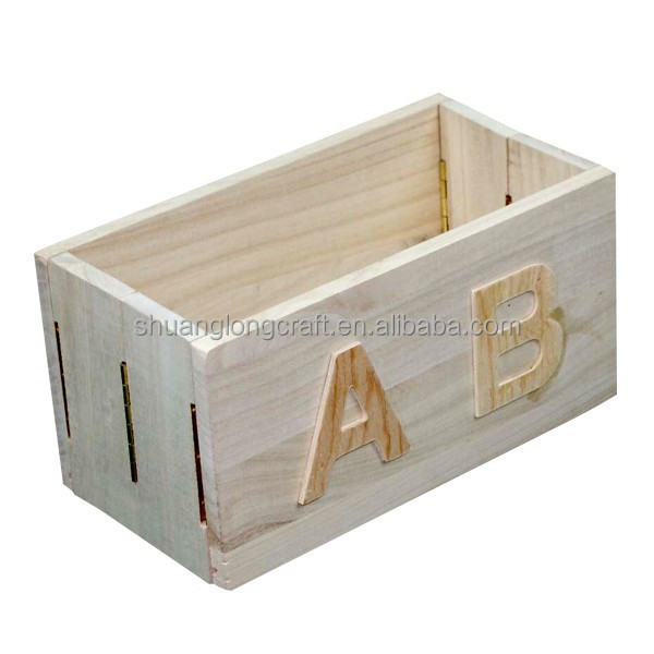 Hot sell paulownia wood crates for shipping bottles, wooden wine crates