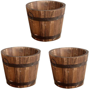 Vintage colored wooden buckets, small cheap used wooden barrel/bucket