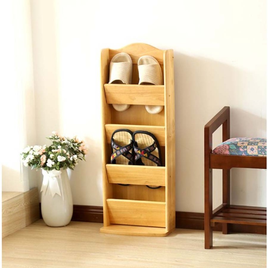 6 Tier Multilayers Wooden Shoe Rack Pine Storage Shoe rack