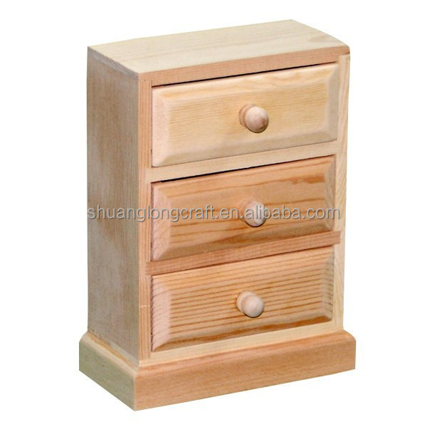 Custom factory wholesale cheap Unfinished small wooden drawers, craft organizer box Various shapes and sizes