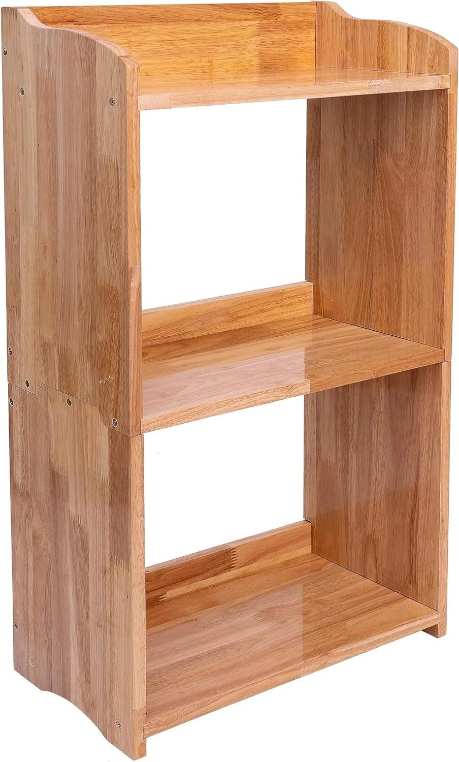 Wood Bookshelf 3 Tier Bookcase Freestanding Display Storage Shelves Open Bookshelf for Bedroom