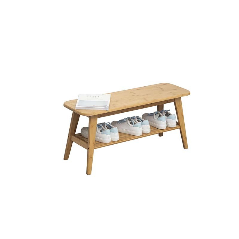 Modern wooden shoe racks bamboo entrance bench 3-storey shoe stool  with storage space suitable for corridor