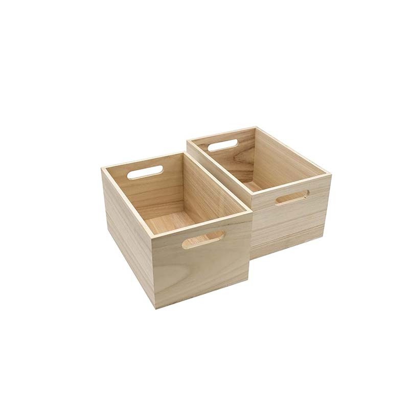 Wooden Baskets for Clothes Storage and Shelf Organizing -Natural Wood Decorative Storage Boxes with Handles for Office Bookshelf