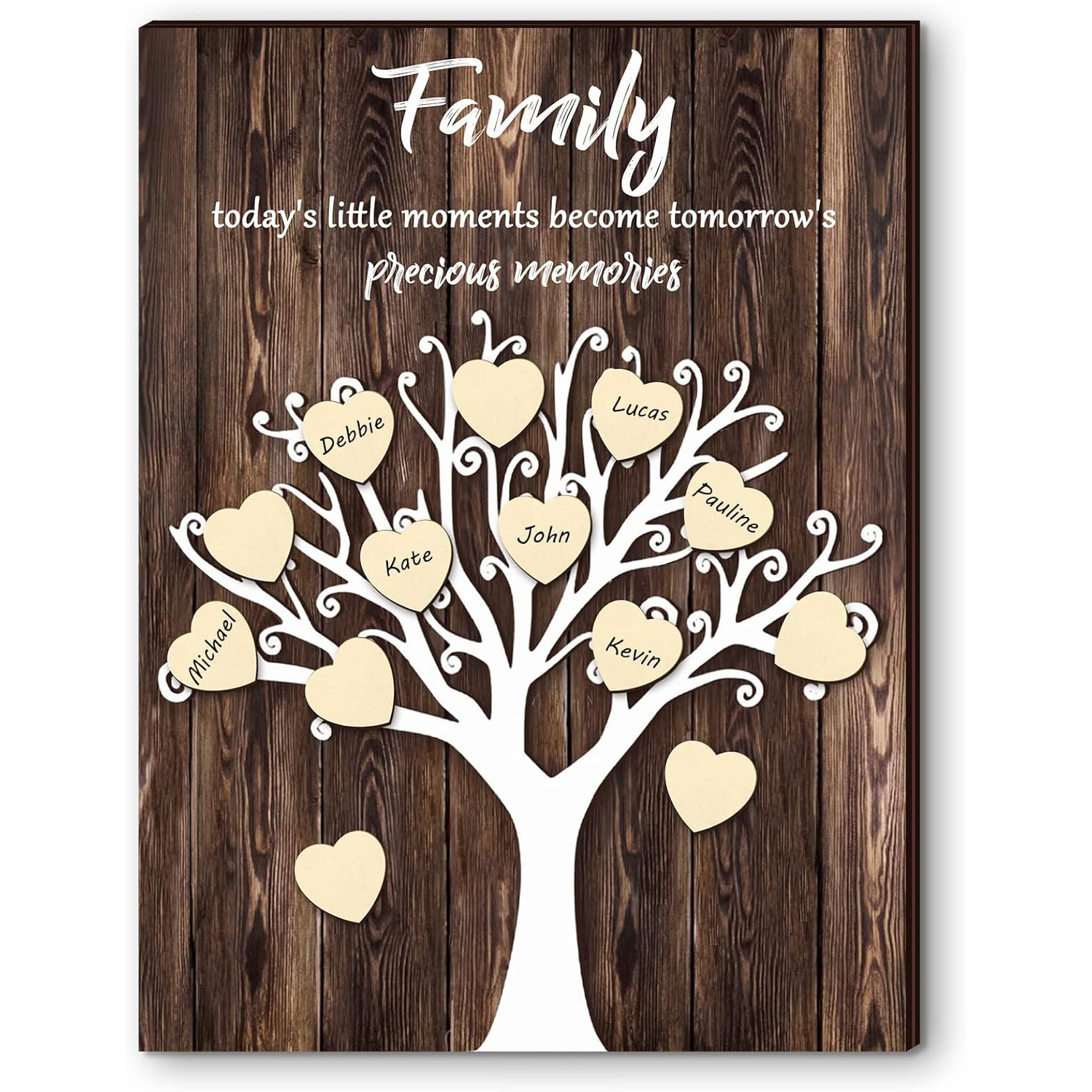 3D Family Tree Wall Decor Family Names Sign DIY Family Tree Wooden House Warming Gifts wood sign personalized