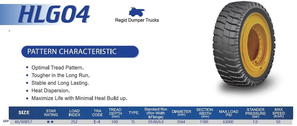 HILO brand Giant tyre 46/90R57 off road dumper grader dozer loaders truck OTR tire