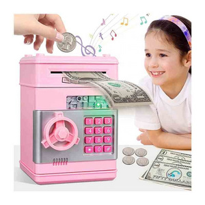 Mini Electronic Creative  Automatic ATM Safe Cash Coin Money Saving Boxes Coin  Bank for Kids