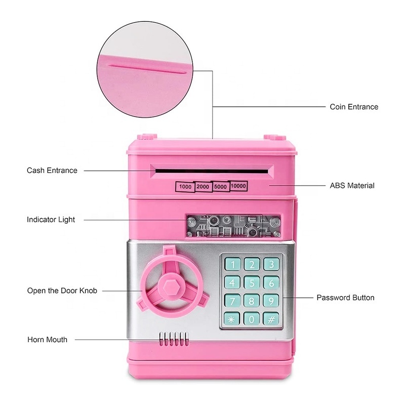 Mini Electronic Creative  Automatic ATM Safe Cash Coin Money Saving Boxes Coin  Bank for Kids