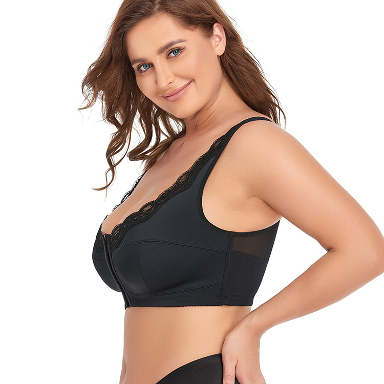 Dropshipping Fat Women Girl Sexy Push Up Front Closure Plus Size 36 38 40 42 44 46 48 80 85 C D E Cup Bra Size For Big Bust