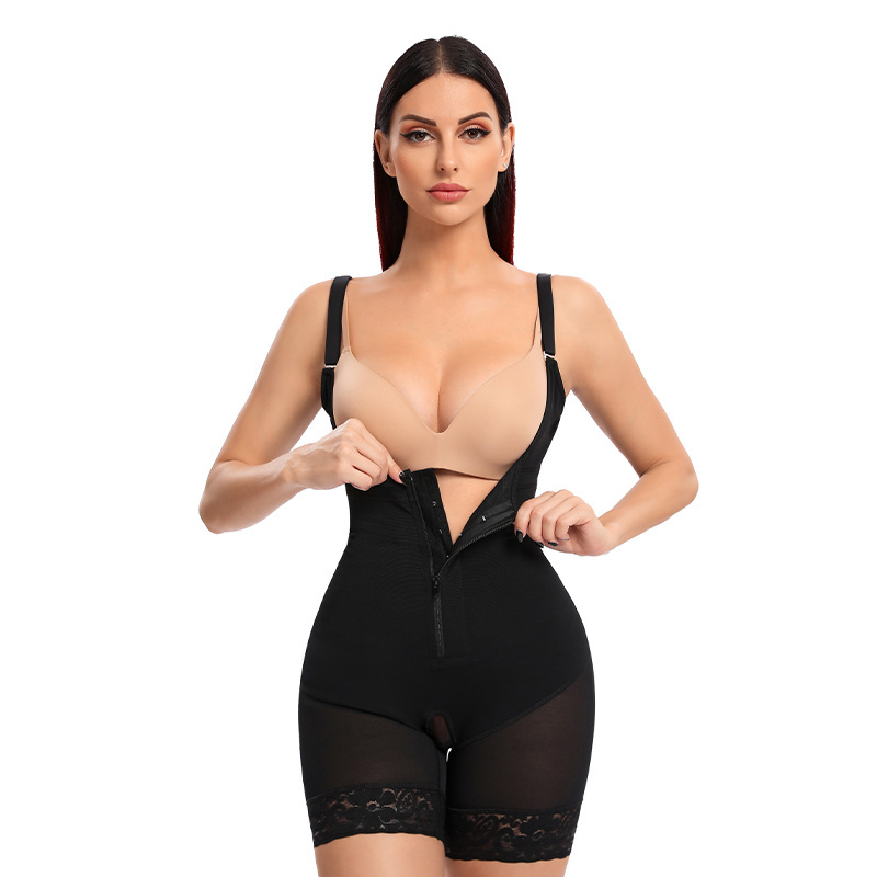 Tummy Faja with Zipper Crotch Bodysuit Compression Body shapers Faha De Mujer Shapewear Women Fajas Colombianas Waist Trainer