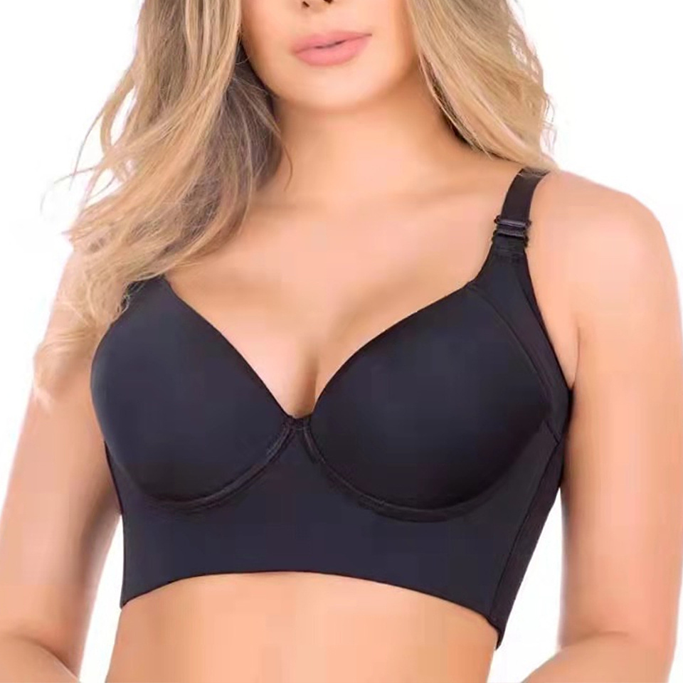 Full coverage Plus Size Bra Strap Steel Ring Sexy  Seamless underwear deep cup bra hide back fat underwear shaper 40h E F G