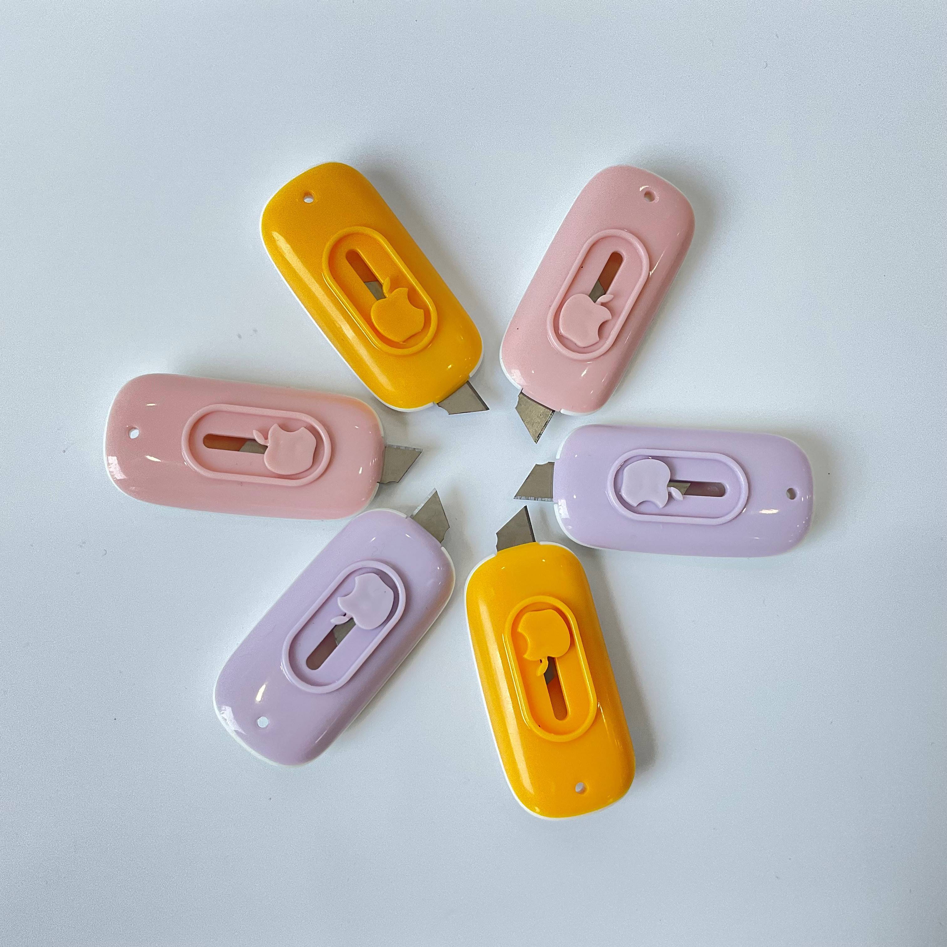 Mini pocket cute art utility knife 65Mn Steel Colorful Utility Knives personalized Mini Retractable Utility Knife