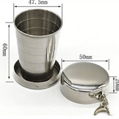 Wholesale outdoor camping travel portable metal stainless steel telescopic cup folding cup beverage cup