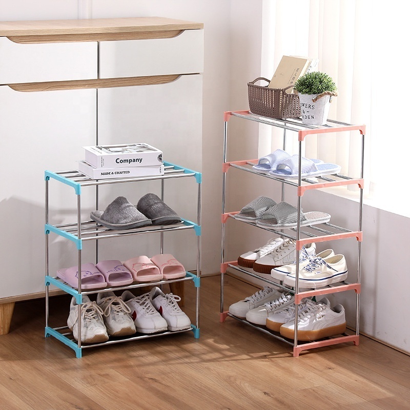 Simple shoe rack assembly galvanized tube shoe storage rack multi-layer shoe arrangement rack