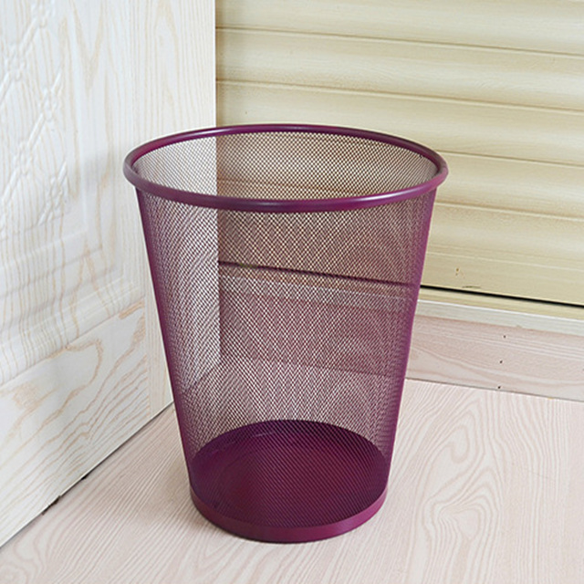 2023 hot sale good quality black silver white round mini smart dustbin trash can garbage rubbish metal mesh iron waste bin