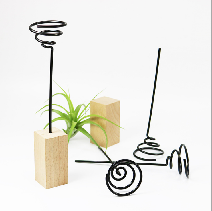 Wooden pile flowerpot desktop decorative small rack for tillandsia mini air plant holder