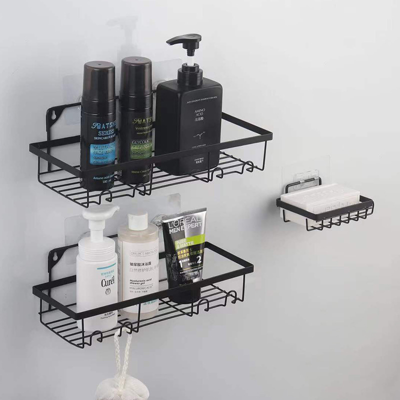 Wall Mounted Shelf Organizer Corner Bathroom Shower Caddy Hanging Black Shower Caddies