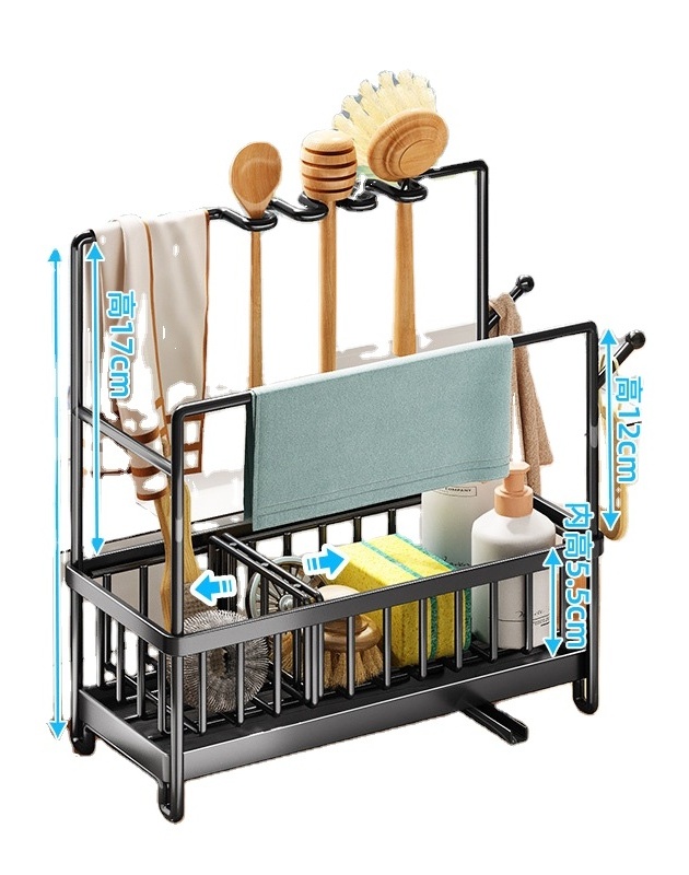 Multifunction sponge rack kitchen towel rack for kitchen sink organizer