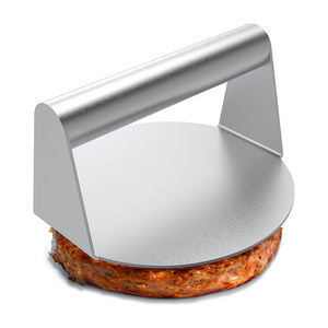 Hot Selling Hamburger Meat Presser Square Round Meat Pressing With Handle Stainless Steel Round Burger Smasher