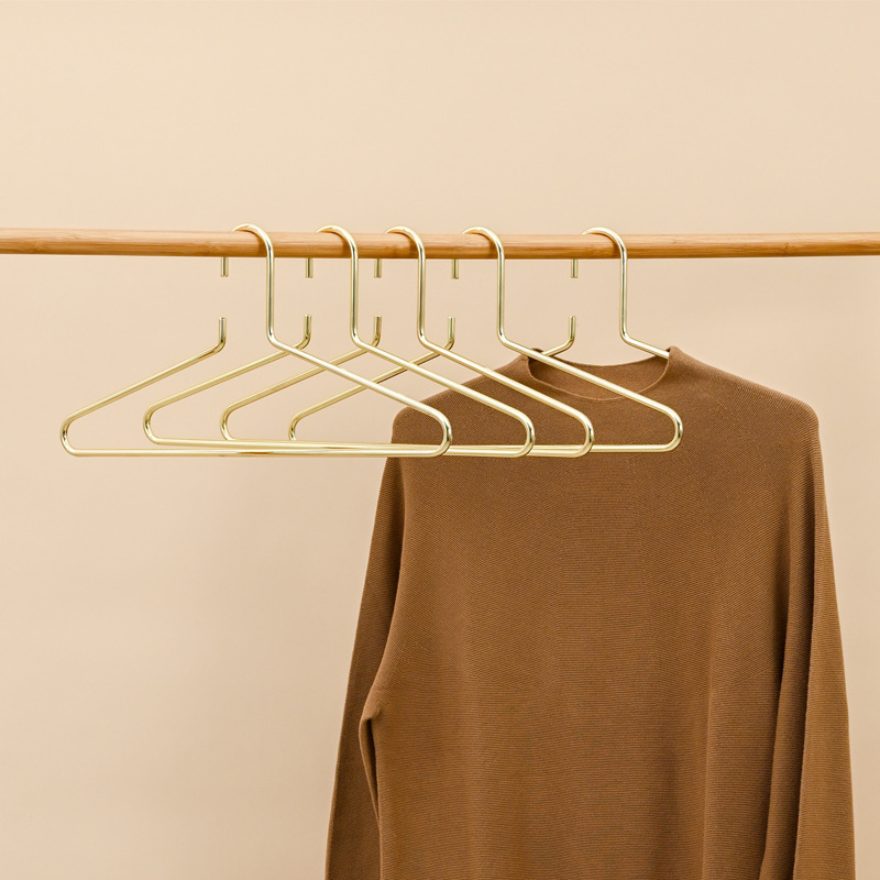 Wholesale Cast Iron Gold Hanger Metal Coat Hangers Solid Bold Wide Shoulder Thickened Drying Rack