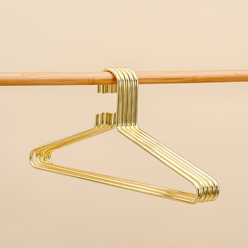 Wholesale Cast Iron Gold Hanger Metal Coat Hangers Solid Bold Wide Shoulder Thickened Drying Rack