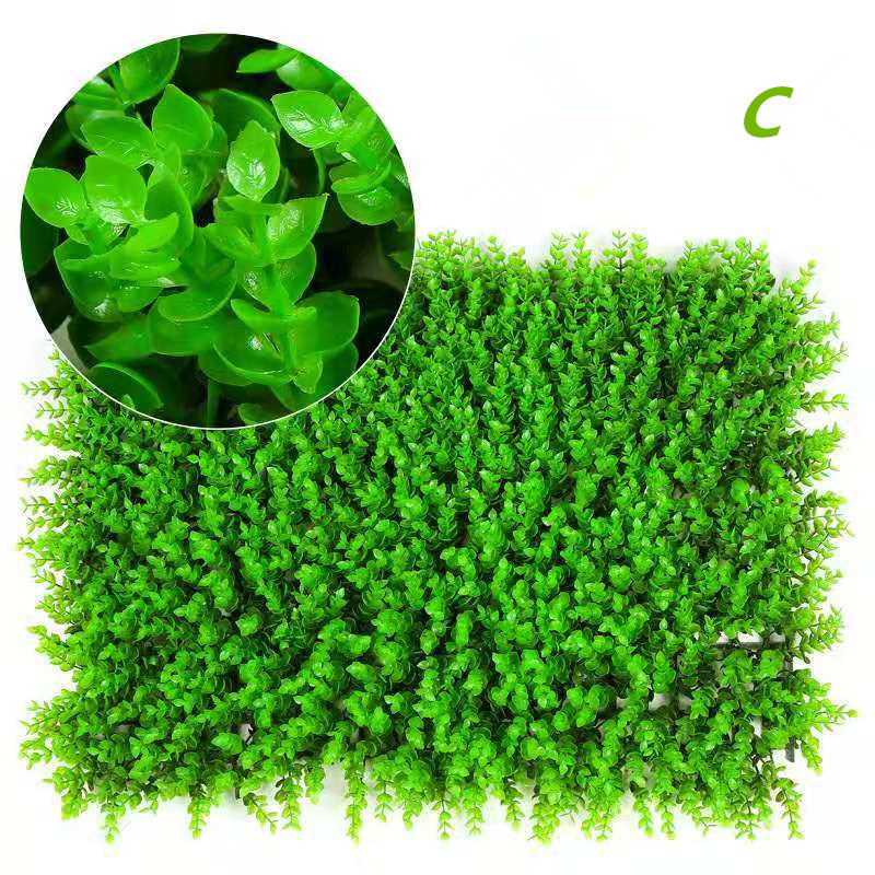 Artificial hedge fence green wall decorative grass pad flower wall