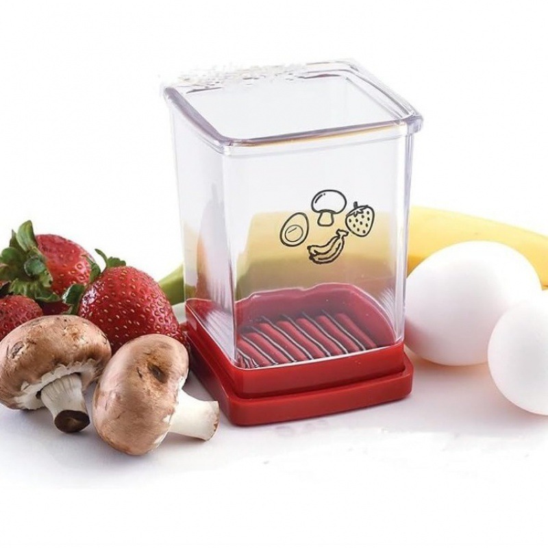 Home Kitchen Multi-Functional ABS and Stainless Steel Speed Slicer Cup with Push-Plate Fruits and Vegetables Cup Slicer