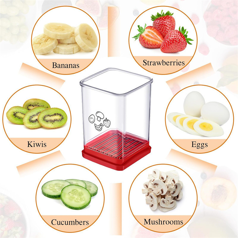 Kitchen Multifunctional Egg and Fruit Cutter Cup Speed Slicer for Vegetable Strawberry Banana Salad Fresh Platter