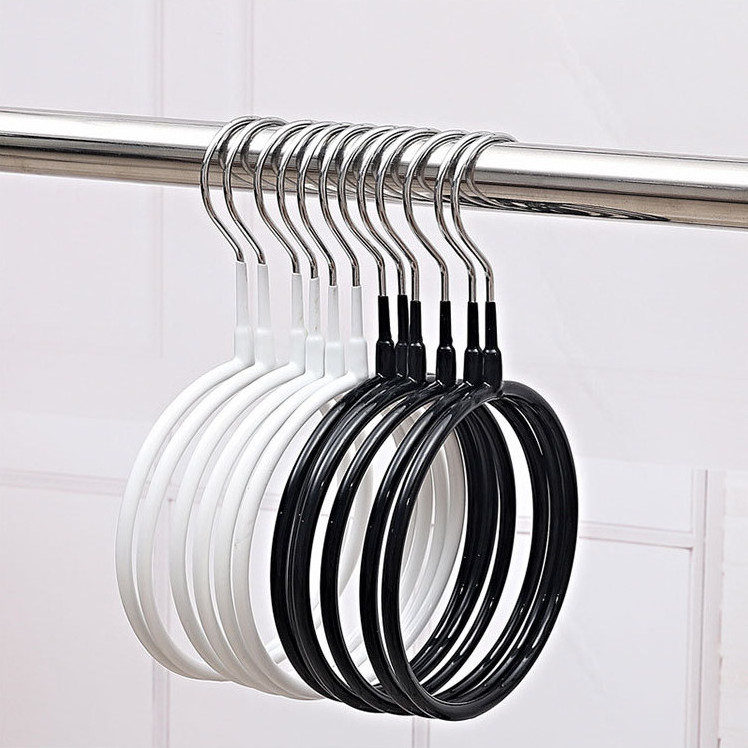 Hijab Hangers Coated Round Ring Metal Hanger And Metal Non-slip Scarf Organizer Scarf Towel Hanger