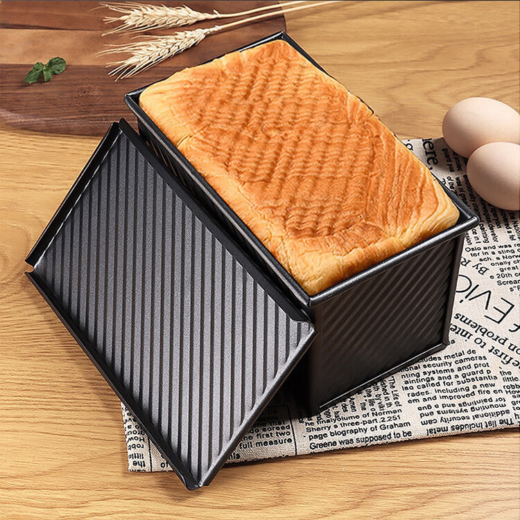 Hot selling Loaf Pan with Lid Bakeware Baking Bread Carbon Steel Bread Toast Box Non Stick Bread Mould Dishes Pans For Baking