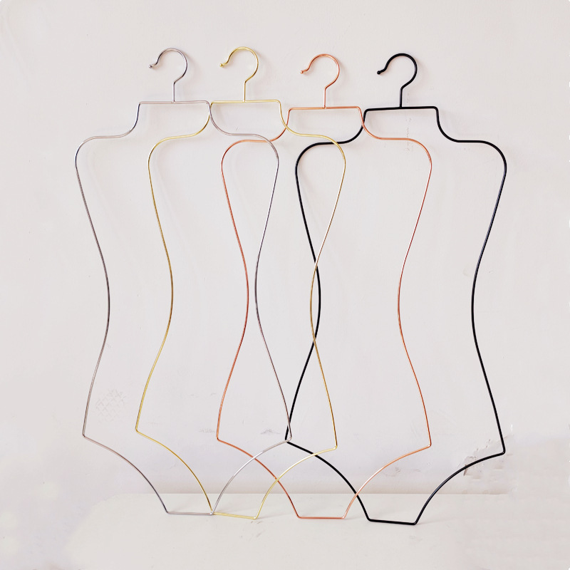 Hot Sale Gold Silver Rose Gold Swimwear Hanger Body Shape Metal Hangers For Swimwear Bikini Display