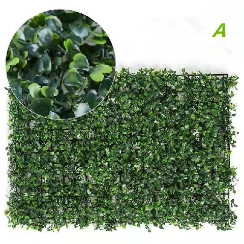 Artificial hedge fence green wall decorative grass pad flower wall