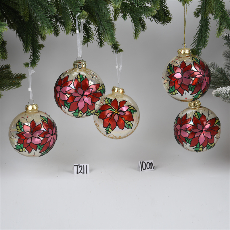 80mm blown glass iridescent christmas baubles ball gift set personalized 8 cm clear hollow glass DIY fillable hanging ornament