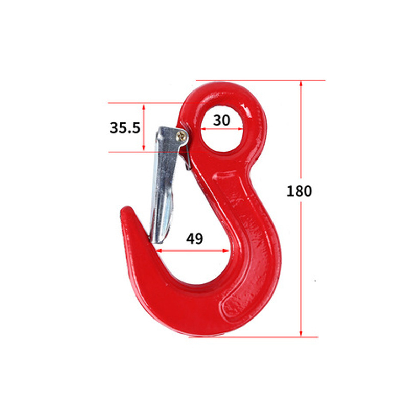 Galvanized Alloy Steel Drop Forged Locking Lifting Eye Hook safety latch for crane hook