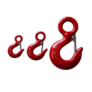 Galvanized Alloy Steel Drop Forged Locking Lifting Eye Hook safety latch for crane hook