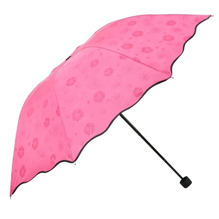 2023 Popular Design Magical Flower Wavy Foldable Umbrellas For The Rain Waterproof For Woman