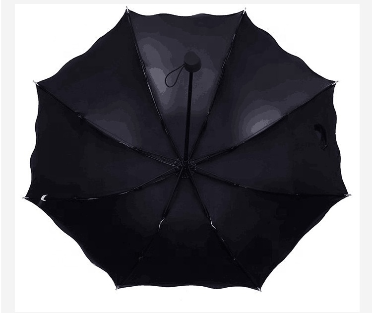 2023 Popular Design Magical Flower Wavy Foldable Umbrellas For The Rain Waterproof For Woman