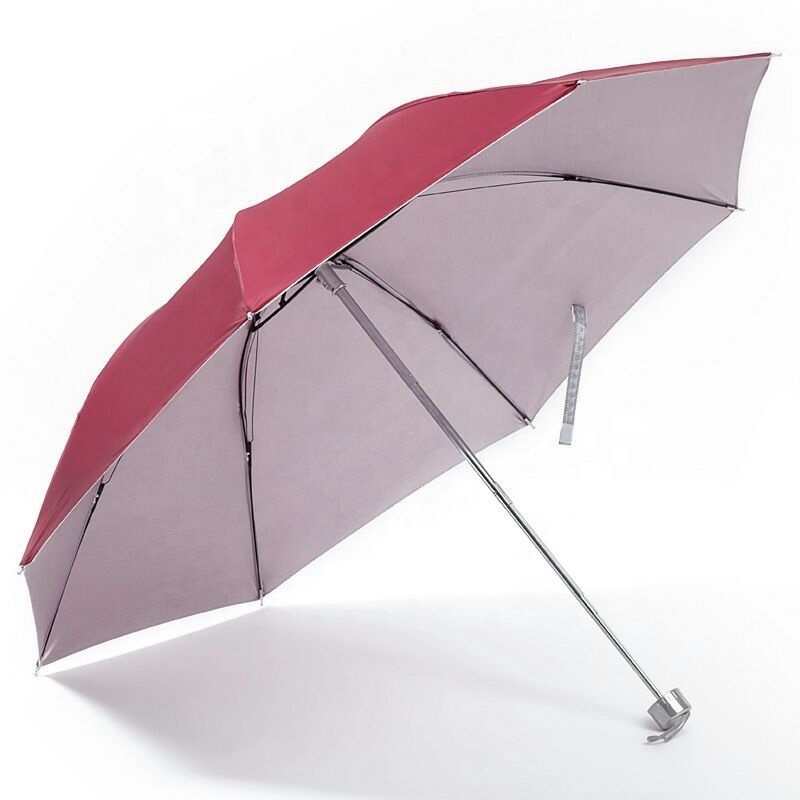 Factory Wholesale Cheap Silver Coated UV Protection Three-Folding umbrellas for the rain with logo