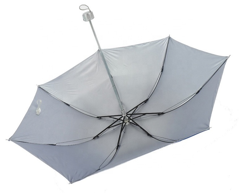 Factory Wholesale Cheap Silver Coated UV Protection Three-Folding umbrellas for the rain with logo