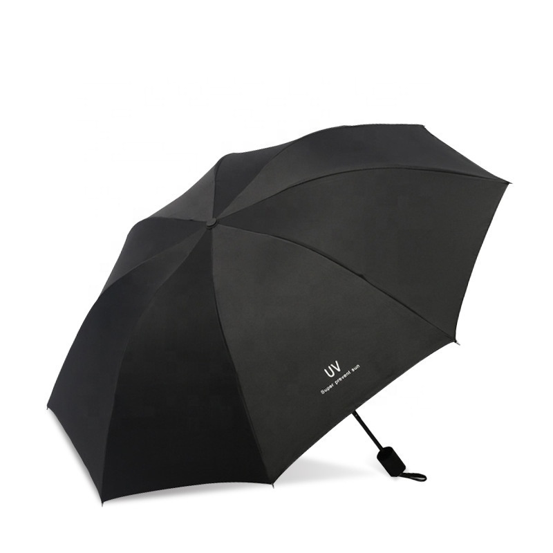 Hot Selling Three Fold Black Coated Customization Available UV Automatic Folding Umbrella foldable